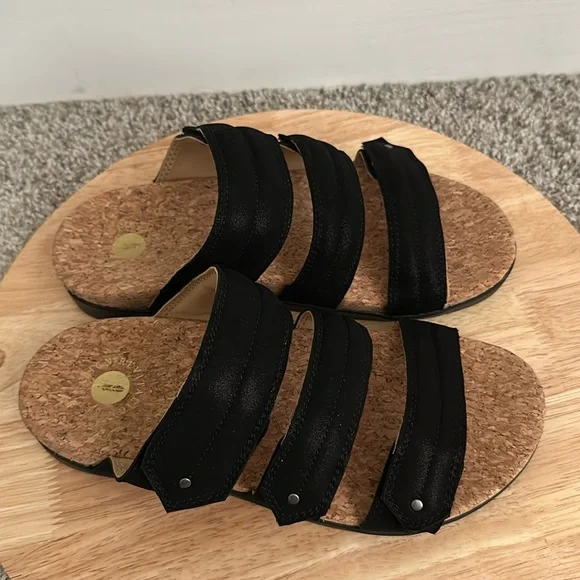 Revitalign orthotic shimmer suede slide sandals - Picture 4 of 9